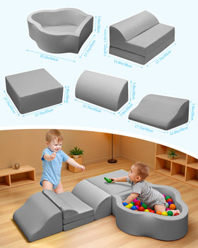 Markdang Soft Play Set flower ball pit offers gentle sensory engagement for toddlers.