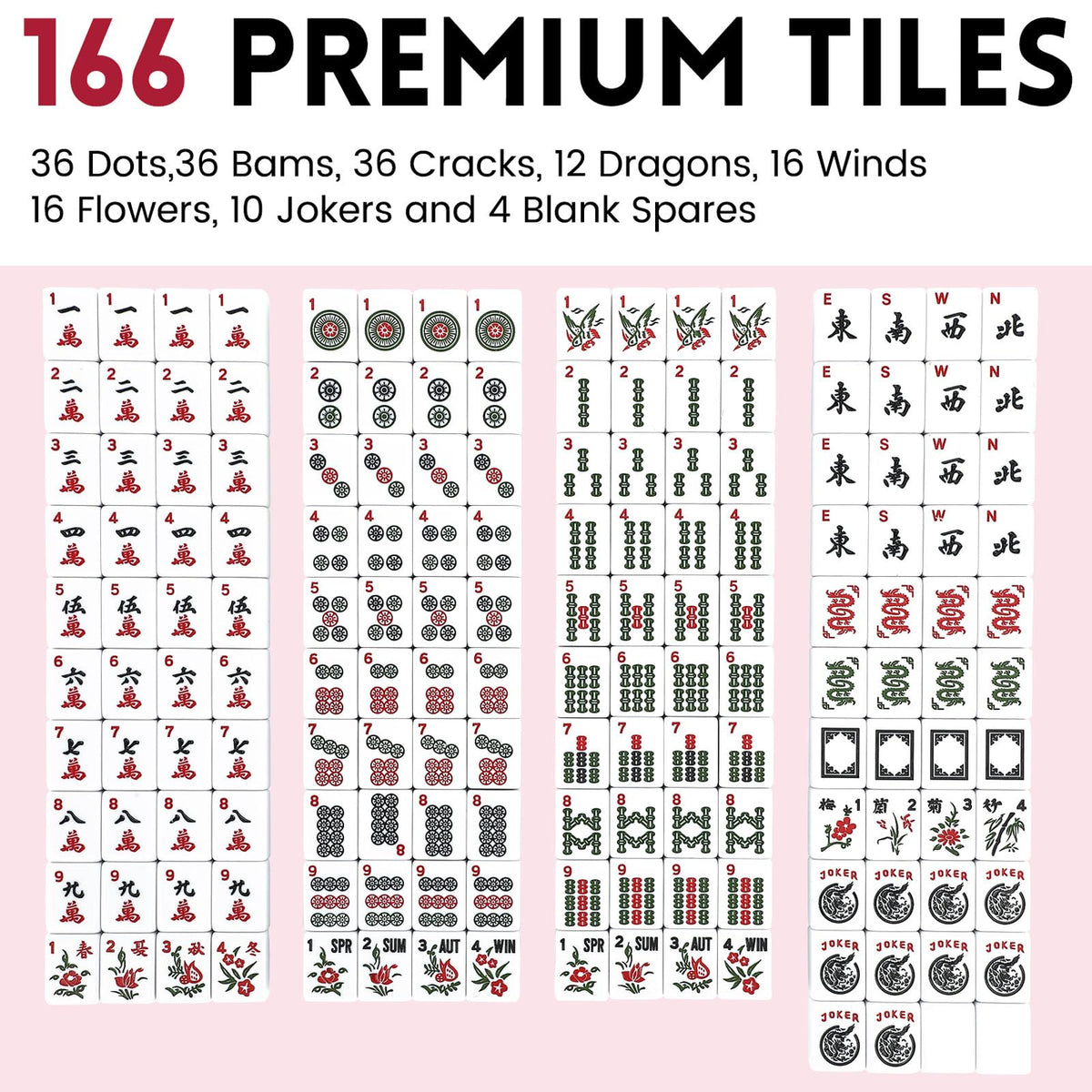 Marllifenney Mahjong tiles 30mm size offer easy handling and clear engraving.