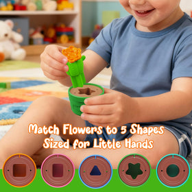 marlrin montessori flower petals colorful arranged for shape and color matching