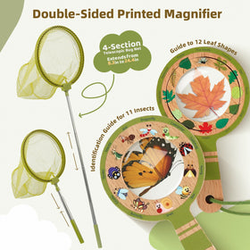 Marlrin wooden bug catcher kit kids magnifying glass for close-up study.