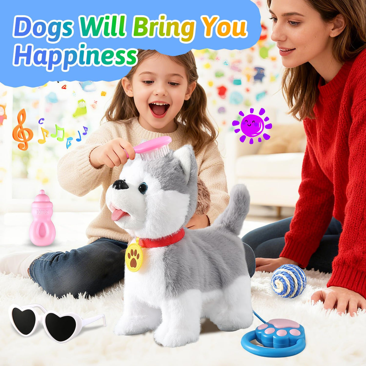 Marsjoy Husky eight-songs feature adds fun tunes during playtime.