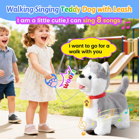 Marsjoy Husky tongue-wagging feature enhances interactive pretend pet moments.