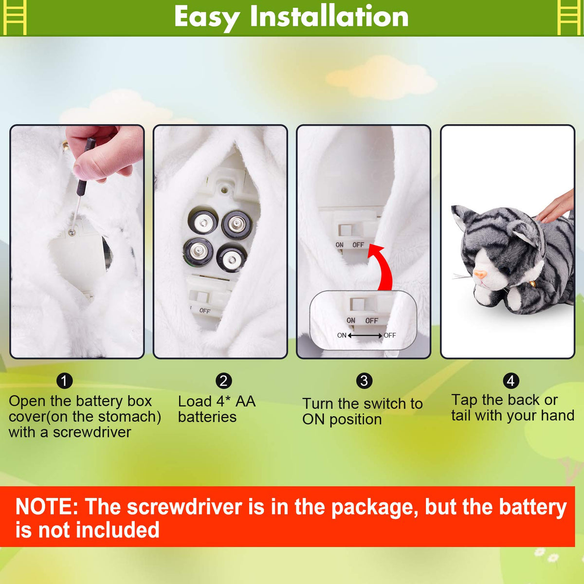 Marsjoy Pattern Gray Robot Cat Plush baby-friendly companion for early learning.