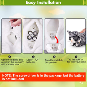 Marsjoy Pattern Gray Robot Cat Plush baby-friendly companion for early learning.