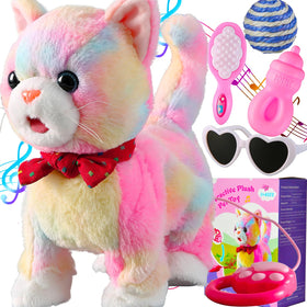 Marsjoy Rainbow Walking Cat Toy front view showing interactive movement and colorful design