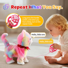 Marsjoy Rainbow Walking Cat Toy singing feature with musical cues