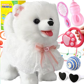 Marsjoy Samoyed Walking Dog front view for interactive play and pretend pet ownership