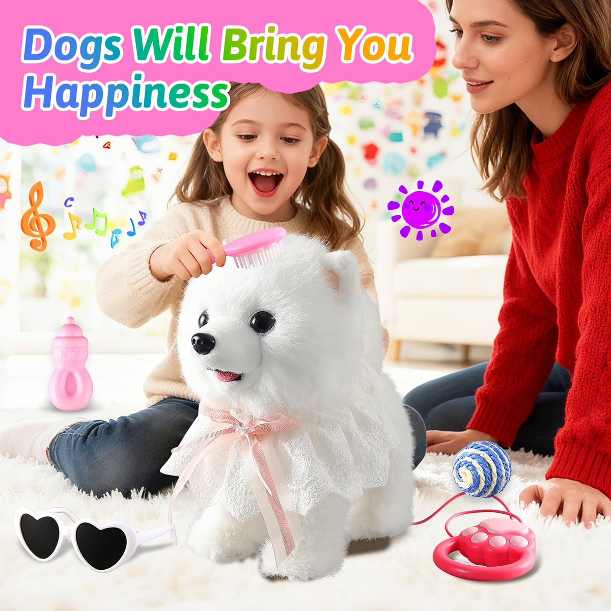Marsjoy Samoyed Walking Dog remote control for guided play