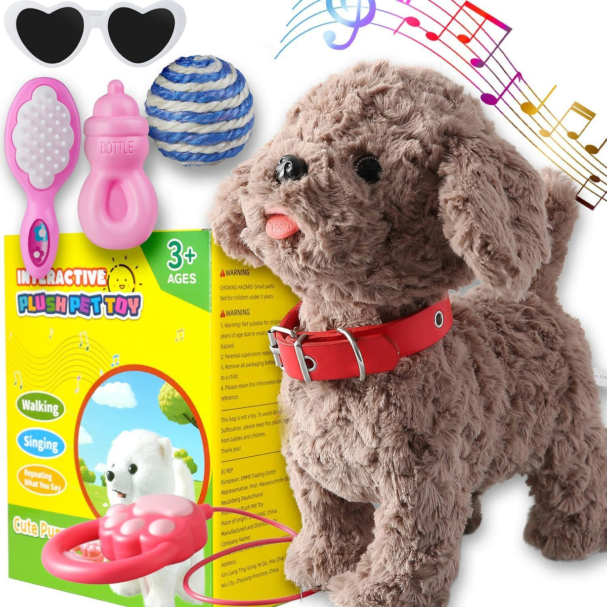 Marsjoy Teddy walking dog toy in action for toddler play and learning.