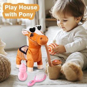Marsjoy plush pony uses soft, skin-friendly fabric for gentle hugs.