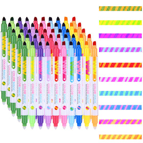 Marspark 50-pcs color-changing highlighters set for vibrant notes and easy erasing.