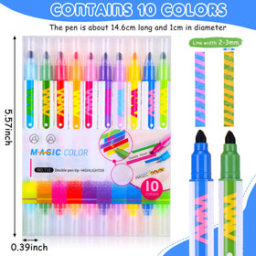 Marspark dual-tip erasable highlighter offers bold and fine lines with smooth ink.