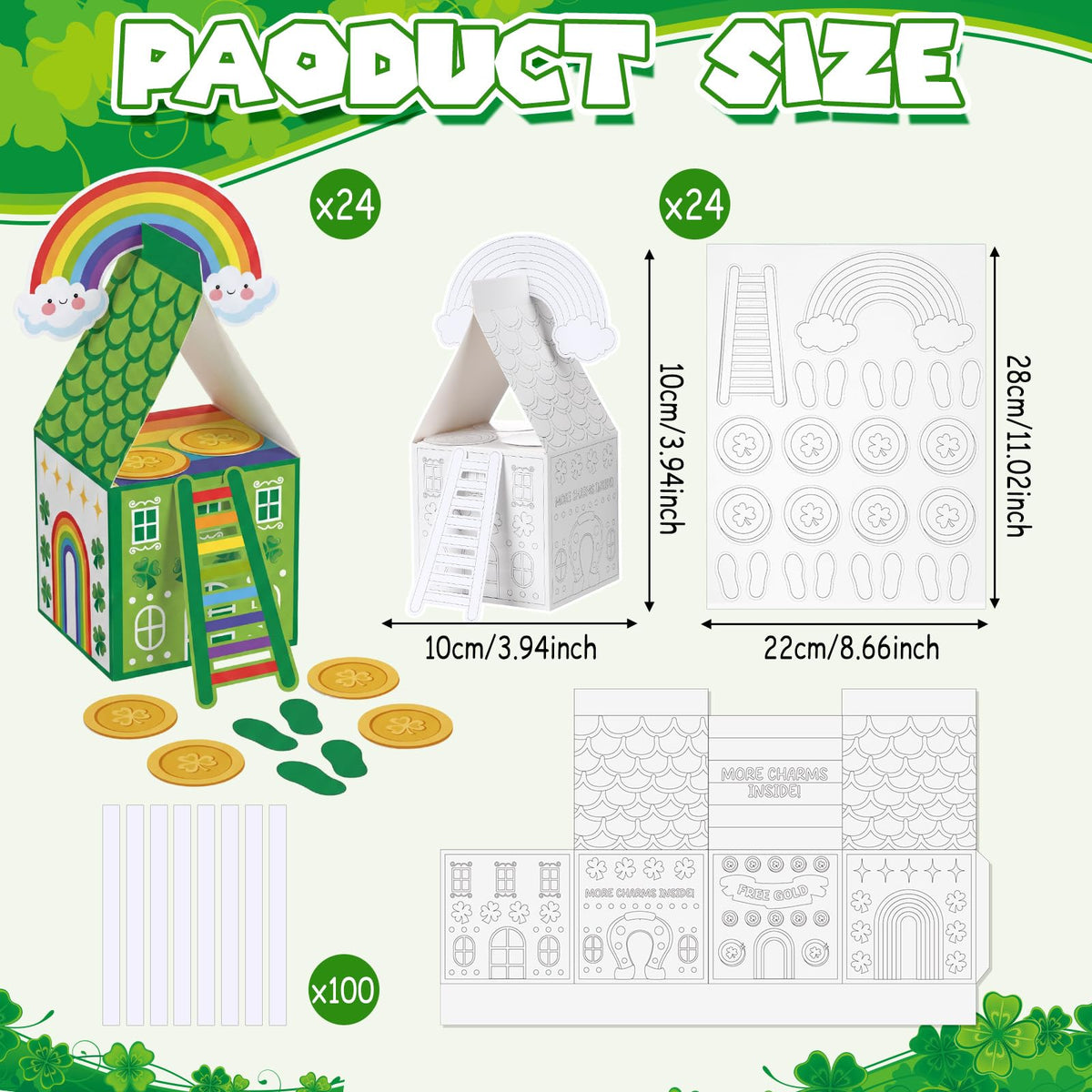 Marspark Leprechaun Trap Kit die-cut cards for crafting and scene setup