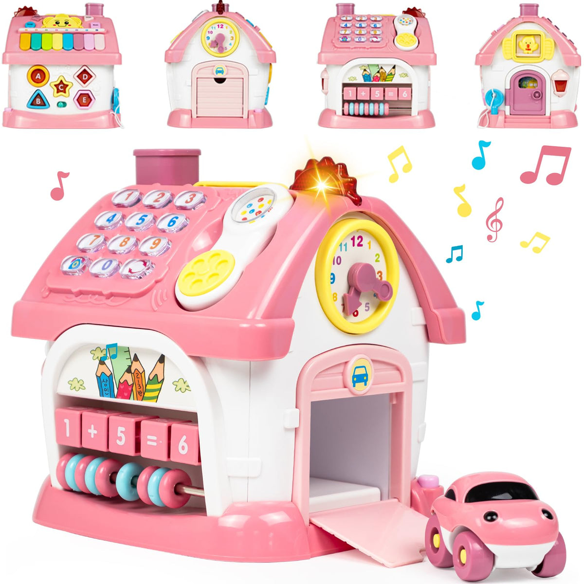 Marstone 8-in-1 musical learning house exterior invites curiosity with lights and interactive play.