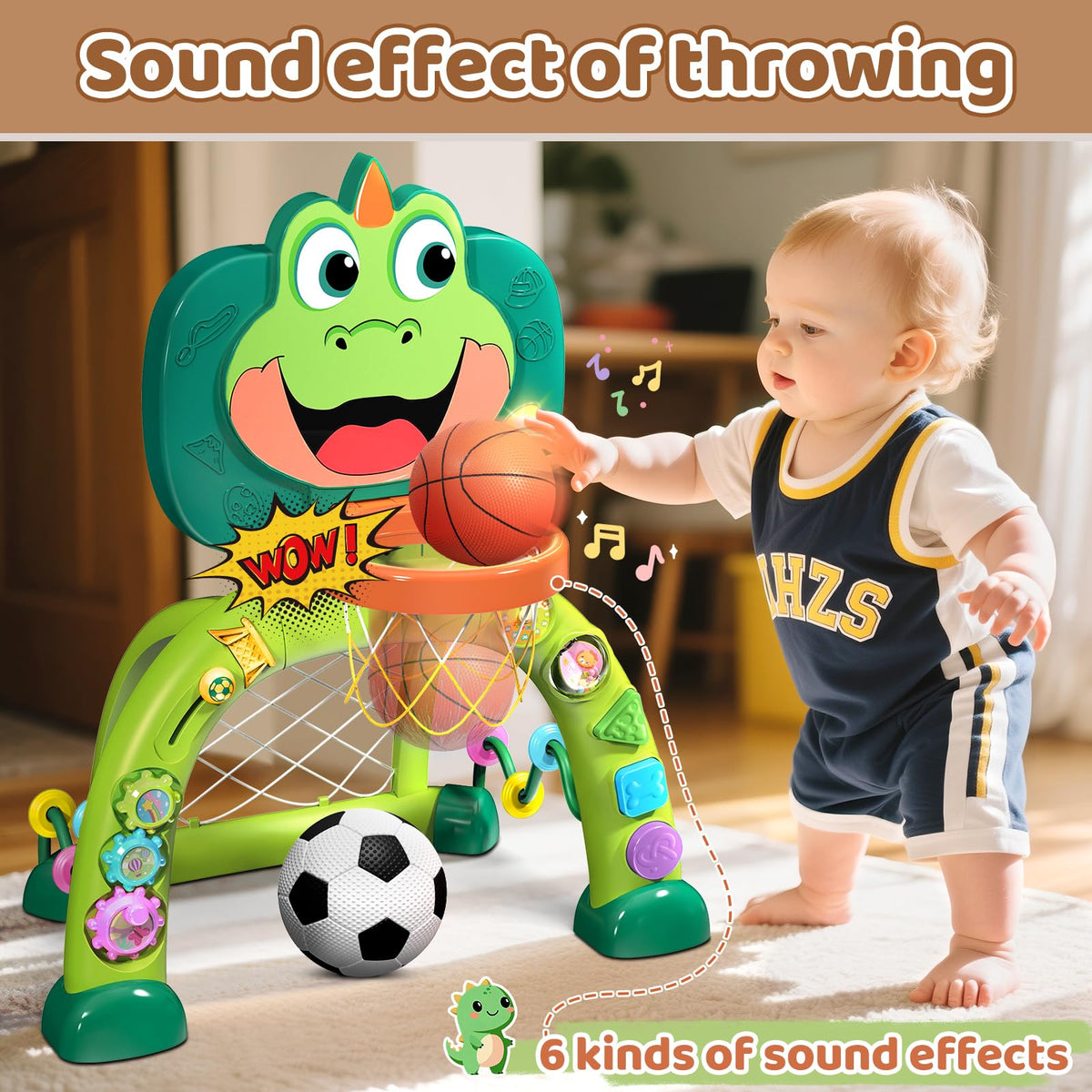 Marstone activity center lights and sounds enhance sensory exploration.