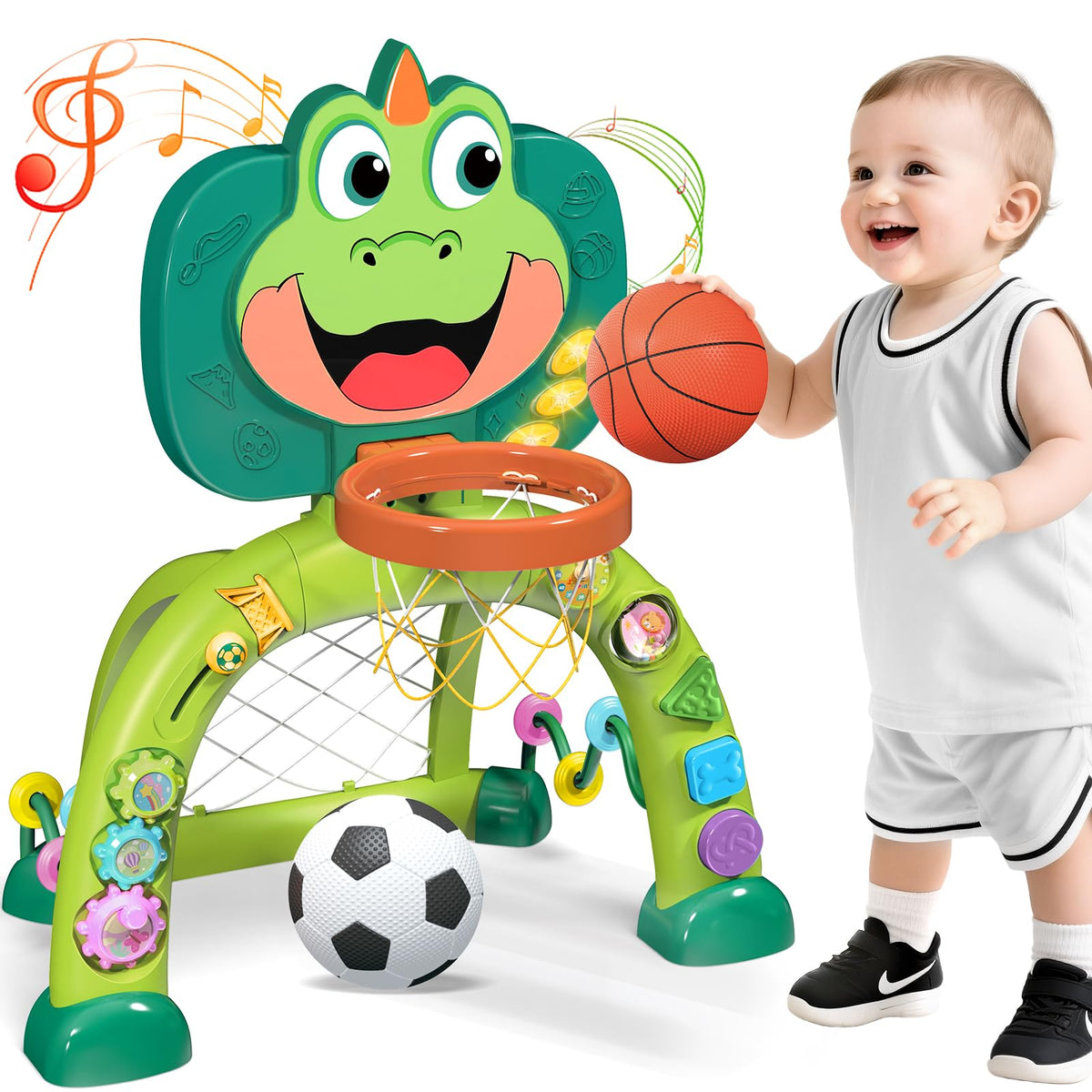 Marstone baby basketball hoop promotes active play and motor skill development.