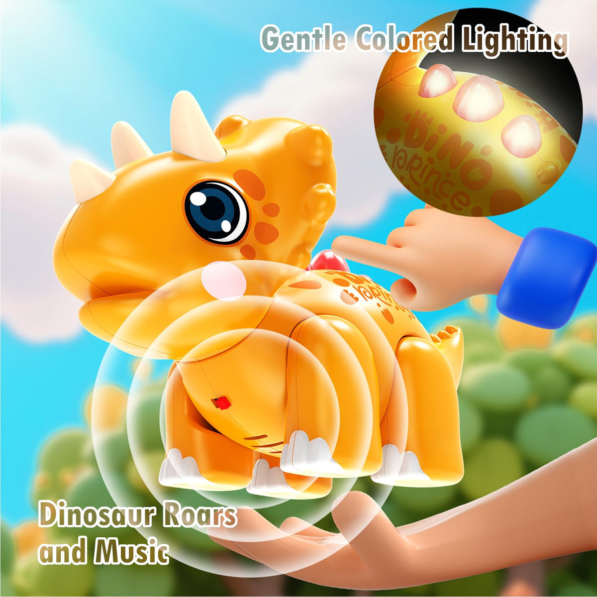 Marstone baby musical toy provides engaging lights and sounds during playtime.