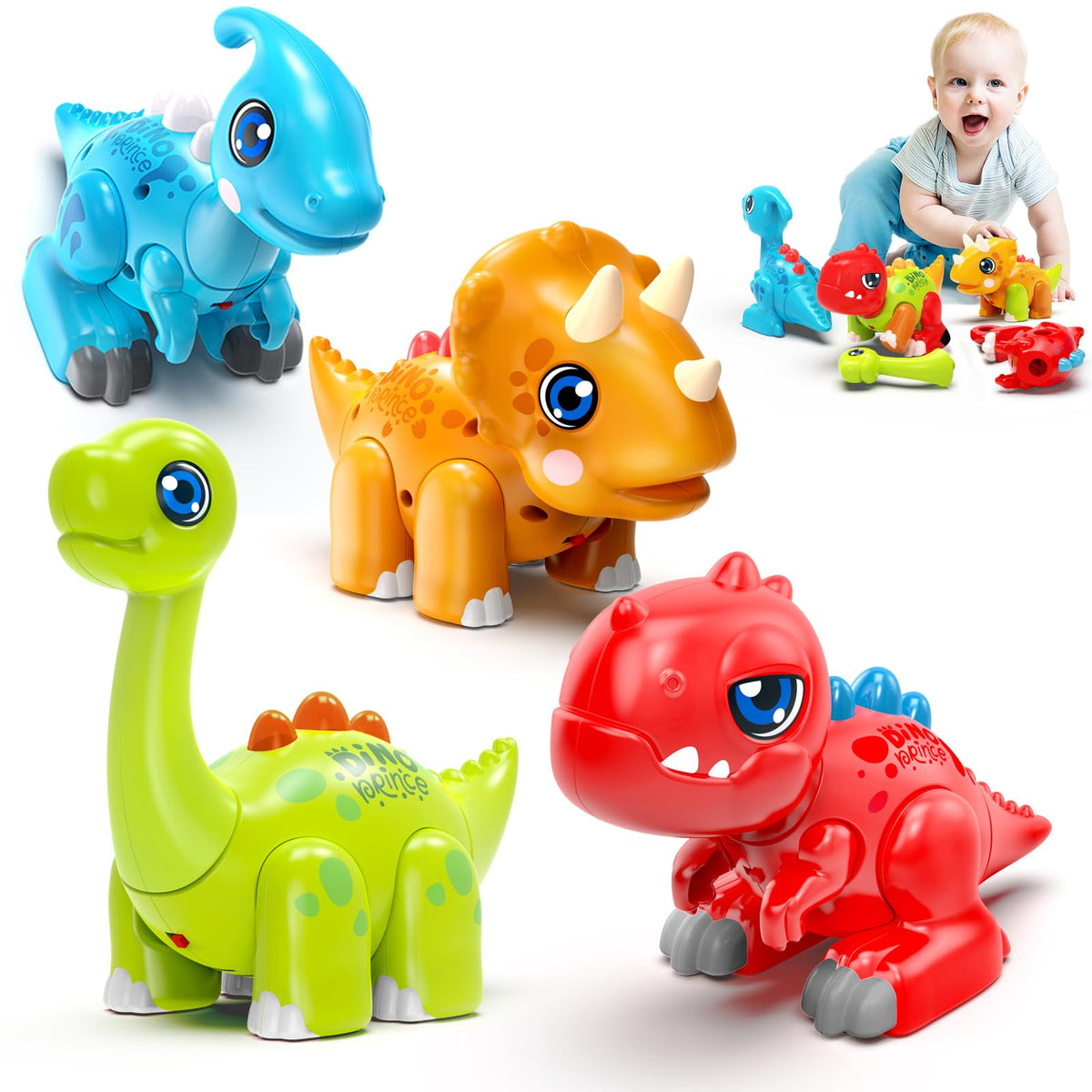 Marstone dinosaur roar lights toy with interactive LEDs for early sensory play.
