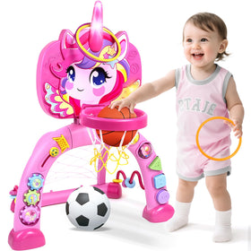 Marstone toddler sports center basketball hoop enhances coordination during active play.