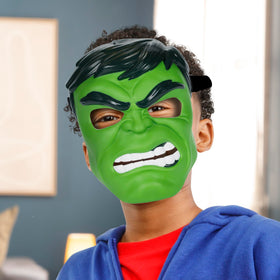 Marvel Avengers Hulk mask front view with bold green design for playtime.