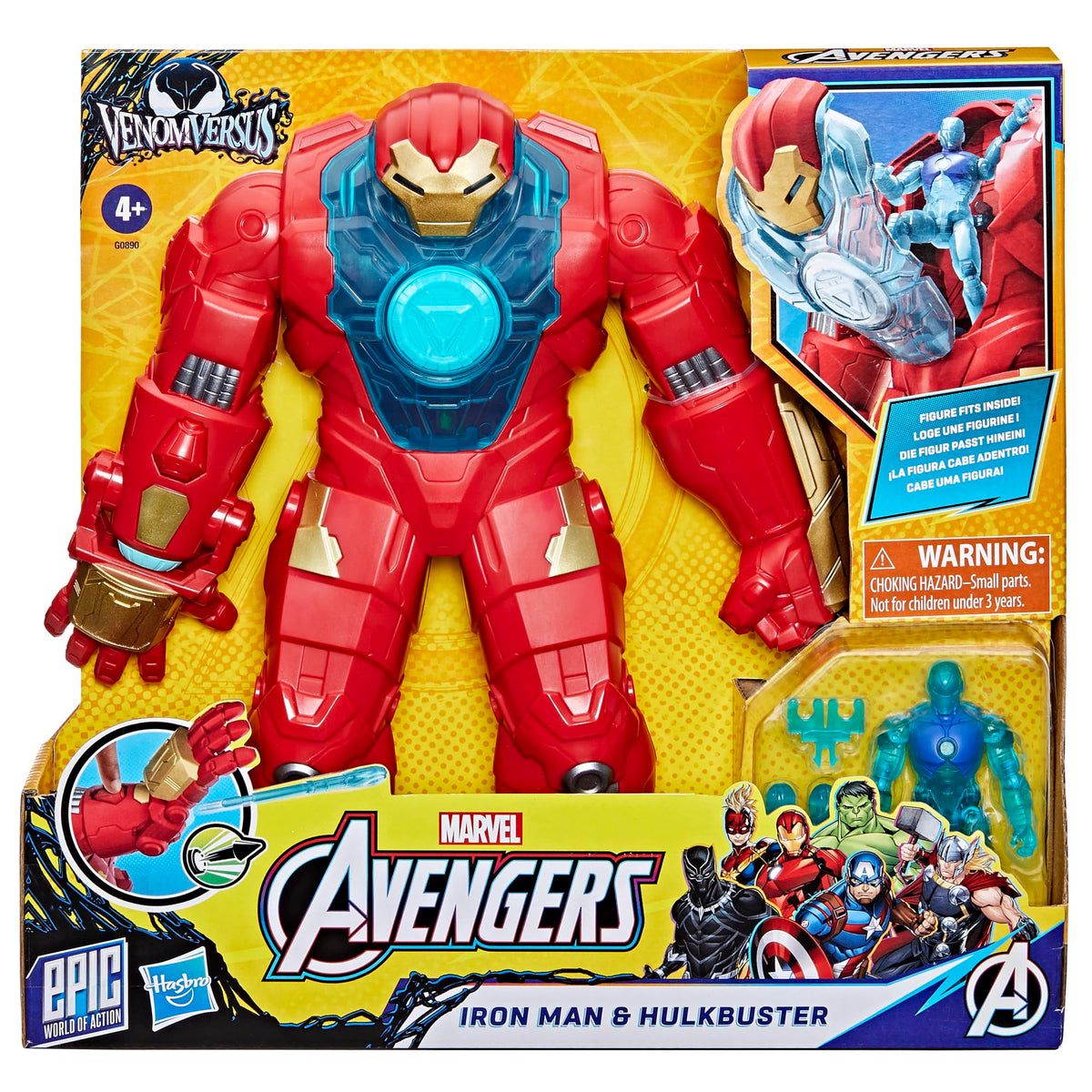 Hulkbuster armor with Iron Man inside for dramatic battles