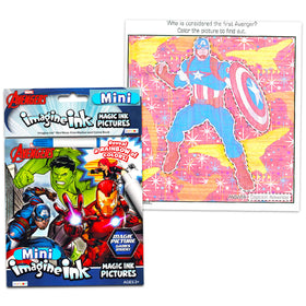 Marvel Avengers Imagine Ink coloring book set pages show no-mess color activity