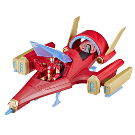 Marvel Avengers Iron Man repulsor blast battle jet soaring during action play