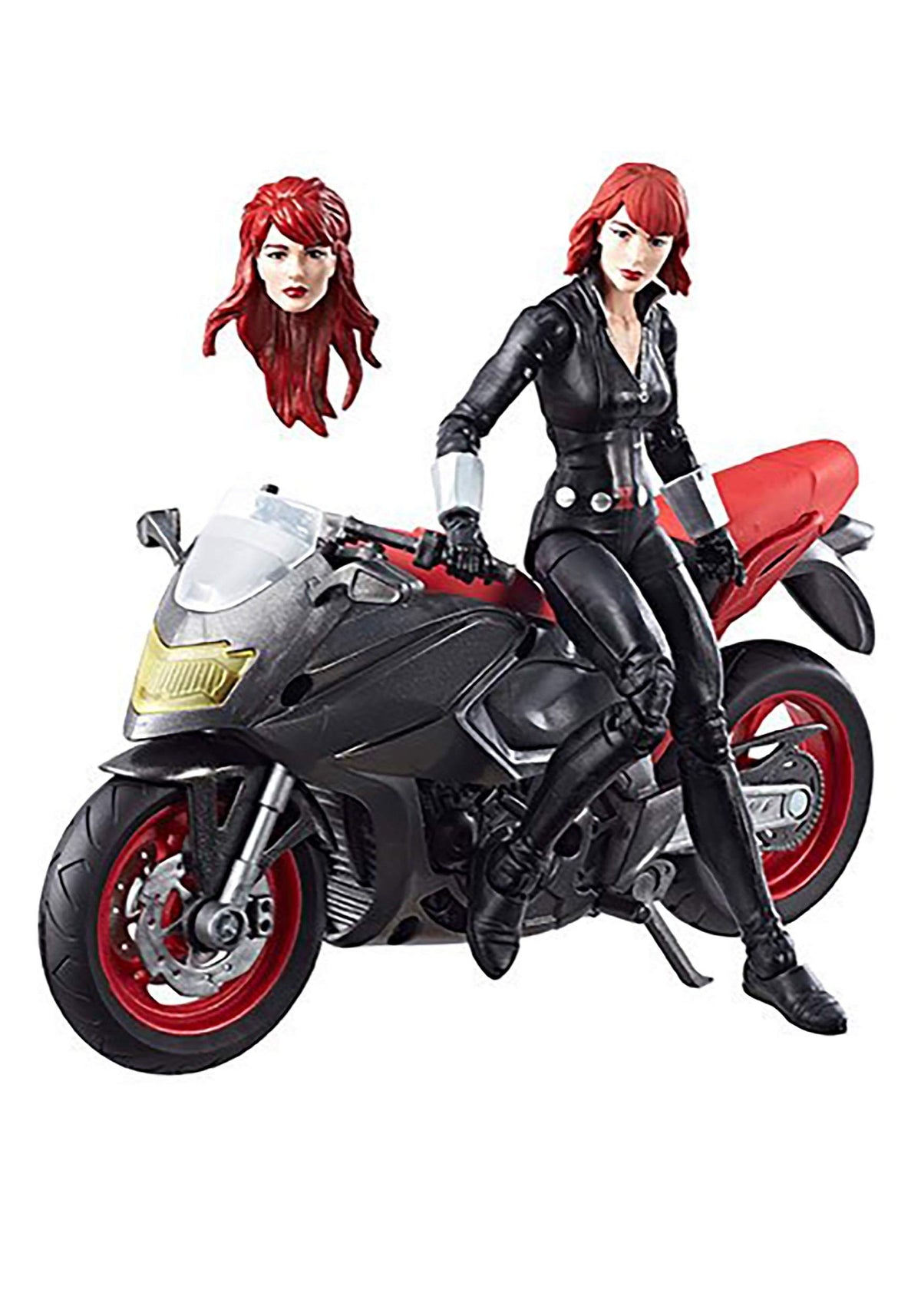 Marvel Black Widow motorcycle vehicle enabling dynamic action play and display