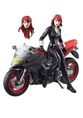 Marvel Black Widow motorcycle vehicle enabling dynamic action play and display