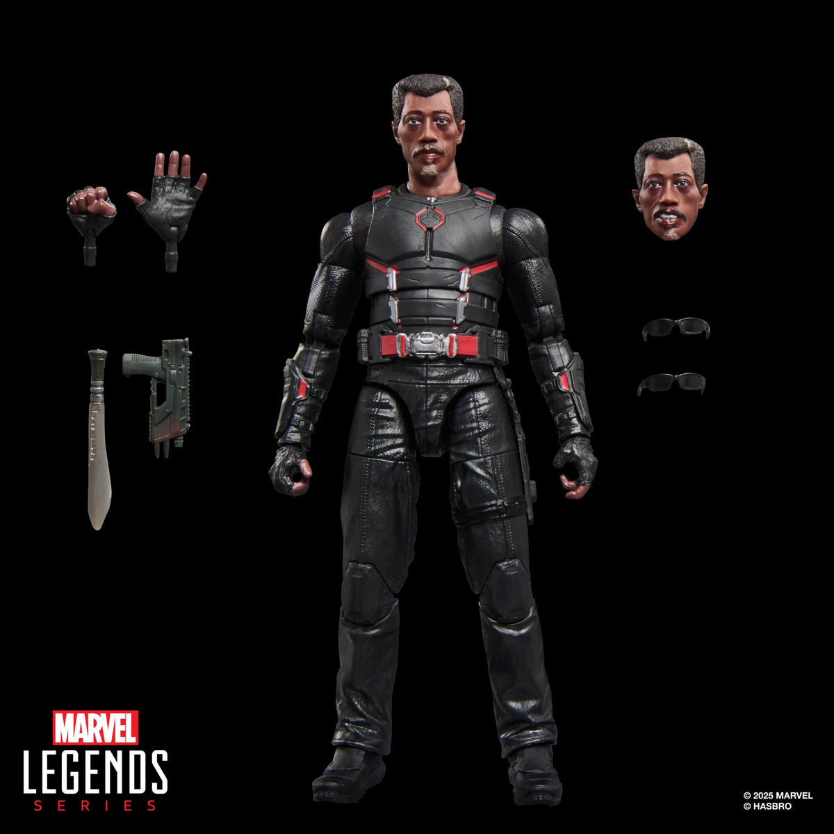 Marvel Blade figure articulation close-up emphasizes 20+ poseable joints