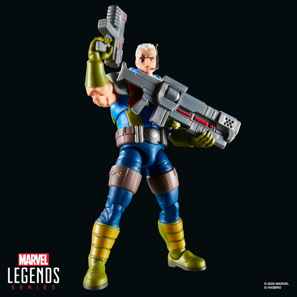 Marvel Cable figure with blaster accessory ready for scene re-enactments
