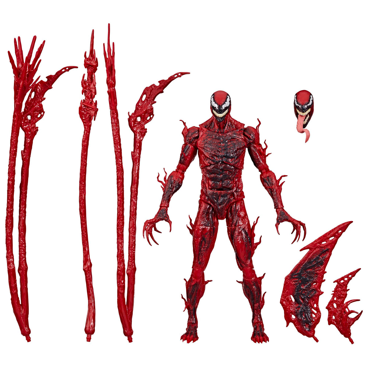 Marvel Carnage deluxe figure front view with movie-inspired deco for display