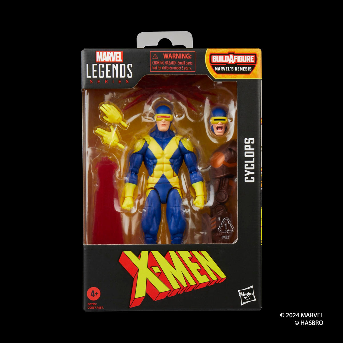Marvel Cyclops figure back view shows iconic suit details for collectors