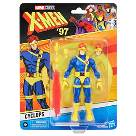 Marvel Cyclops figure back view showing detailed outfit and collectible packaging