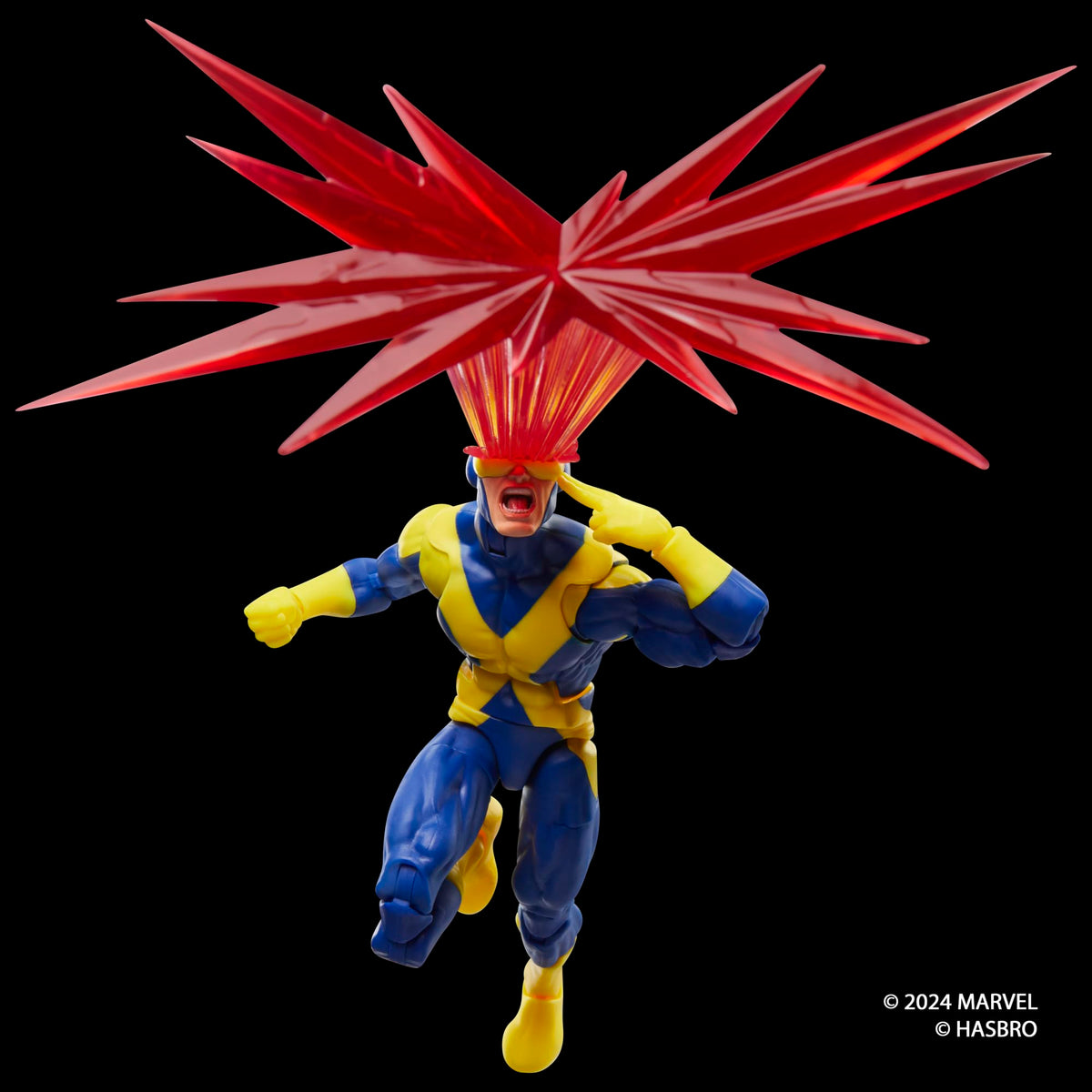 Marvel Cyclops figure dynamic pose captures energy and action