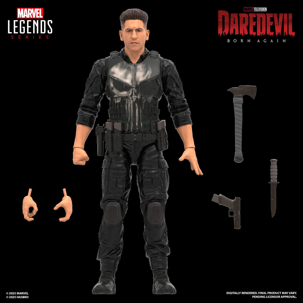 Marvel Daredevil Born Again Punisher figure; premium deco and articulation for poseable display.