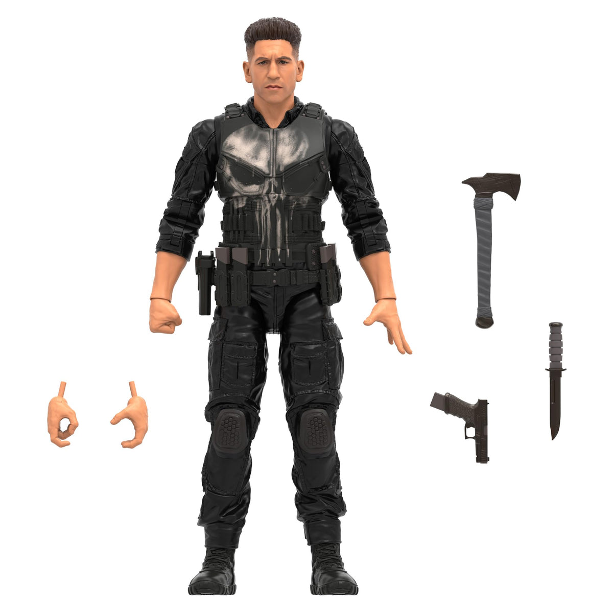 Marvel Daredevil Born Again Punisher figure in window box; display-ready premium deco.