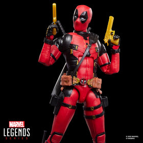 Marvel Deadpool accessories including Wolverine skeleton piece and weapons set.