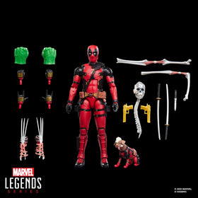 Marvel Dogpool figure close-up highlighting non-articulated miniature design.