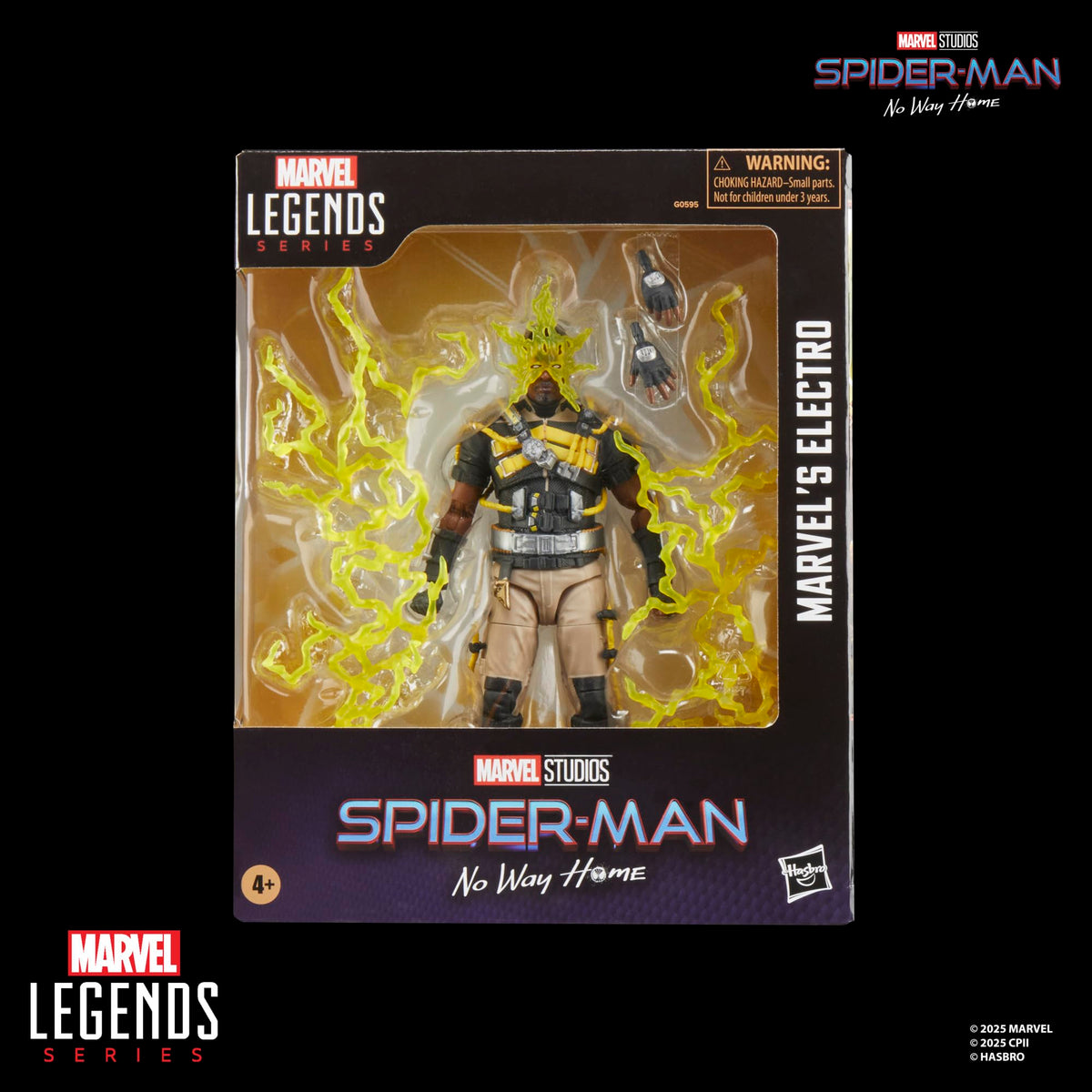 Marvel's Electro deluxe headpiece with electric star detail enhances display.