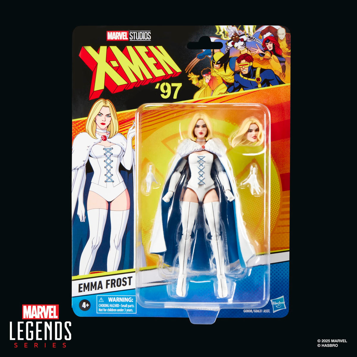 Marvel Legends Emma Frost with alternate head for customizable display options