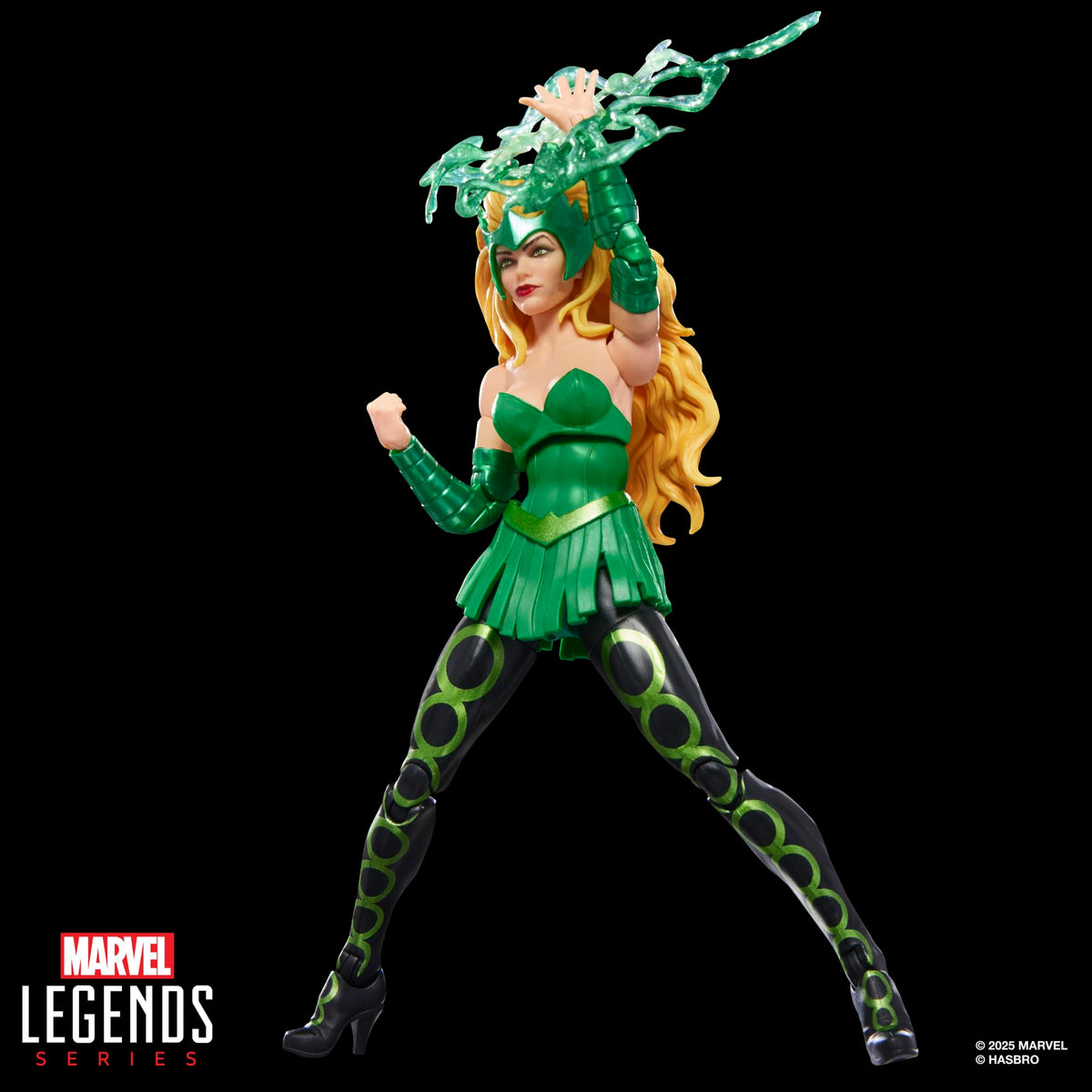 Marvel Enchantress includes two alternate hands and a magical blast effect for dynamic scenes.