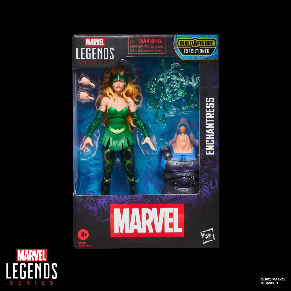 Marvel Enchantress window box packaging ideal for browsing, gifting, and stable display.