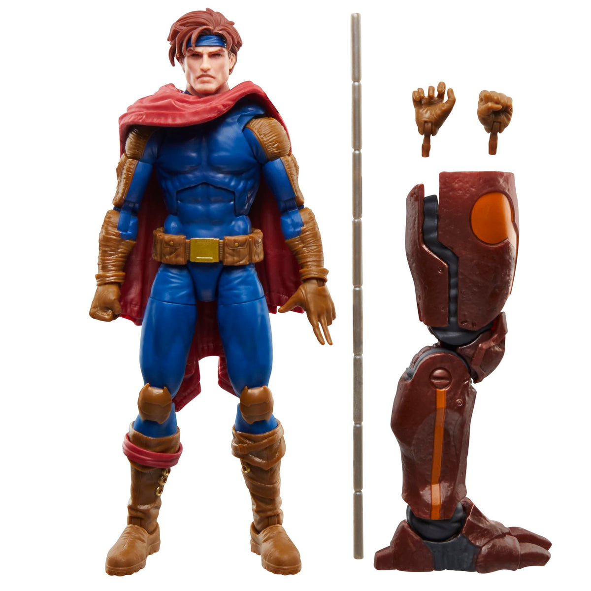 Marvel Legends Gambit front view for display and collection.