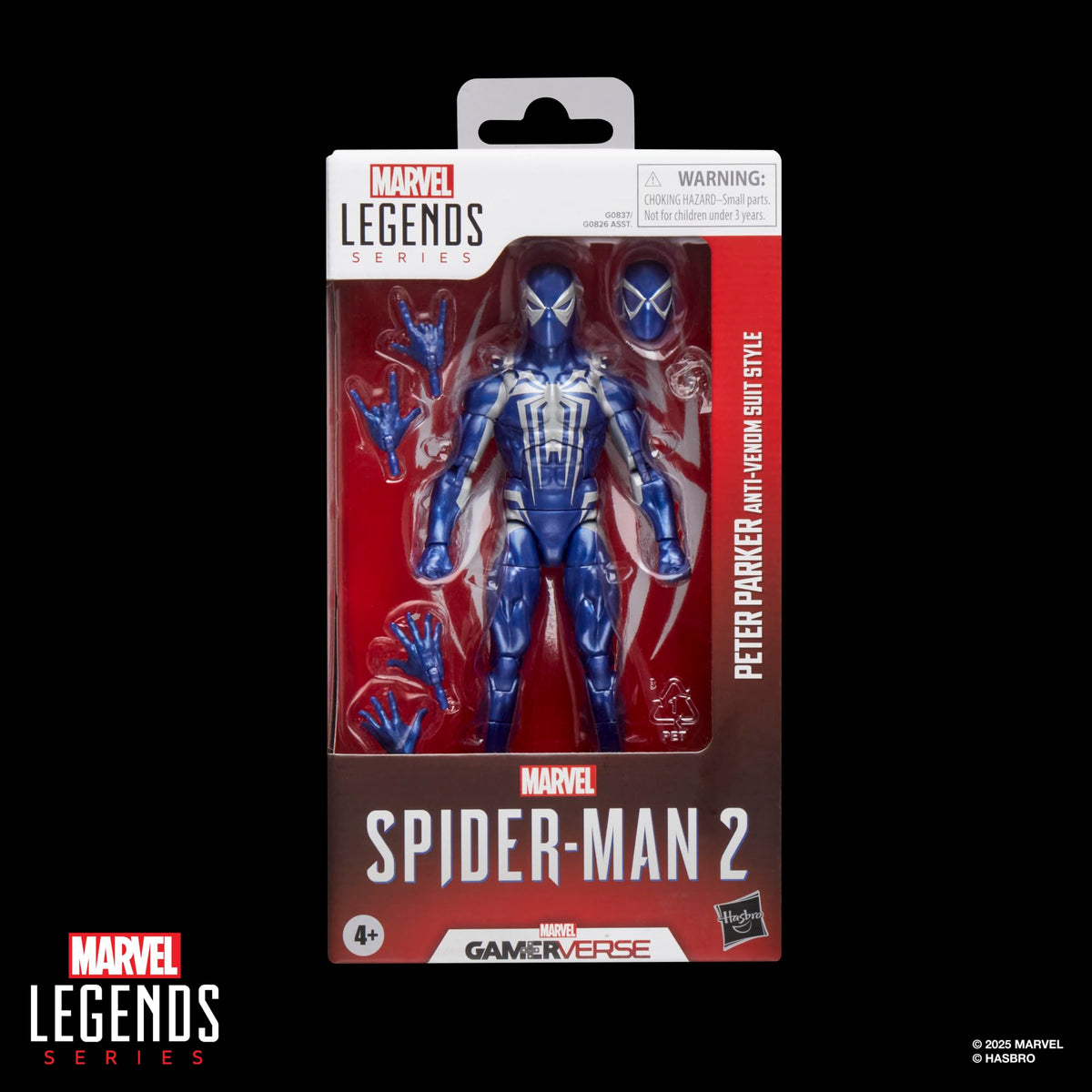 Marvel Legends Peter Parker figure back view emphasizing suit details