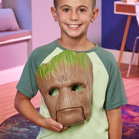 Groot voice variations triggered by chin press for storytelling.