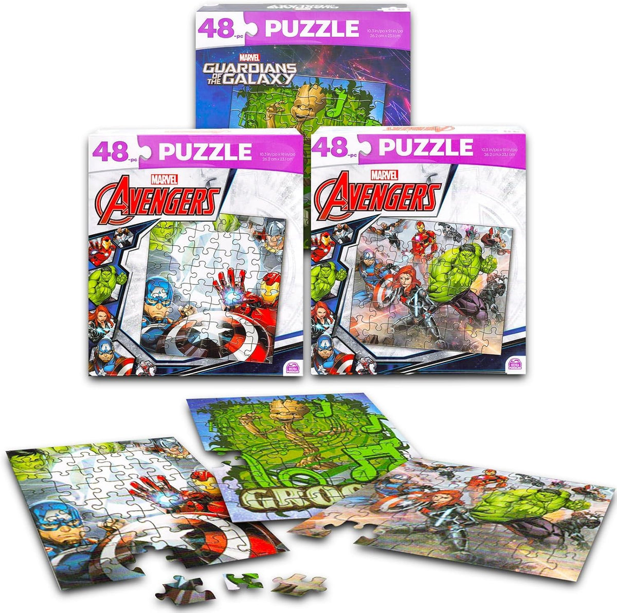 Marvel Heroes Premier Puzzles Set stickers included for customization