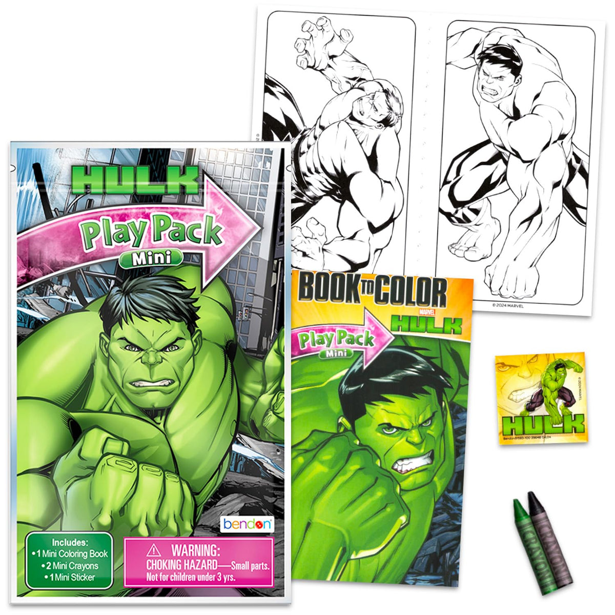 Marvel Hulk coloring pages inside grab-and-go packs inspire quick creative moments.