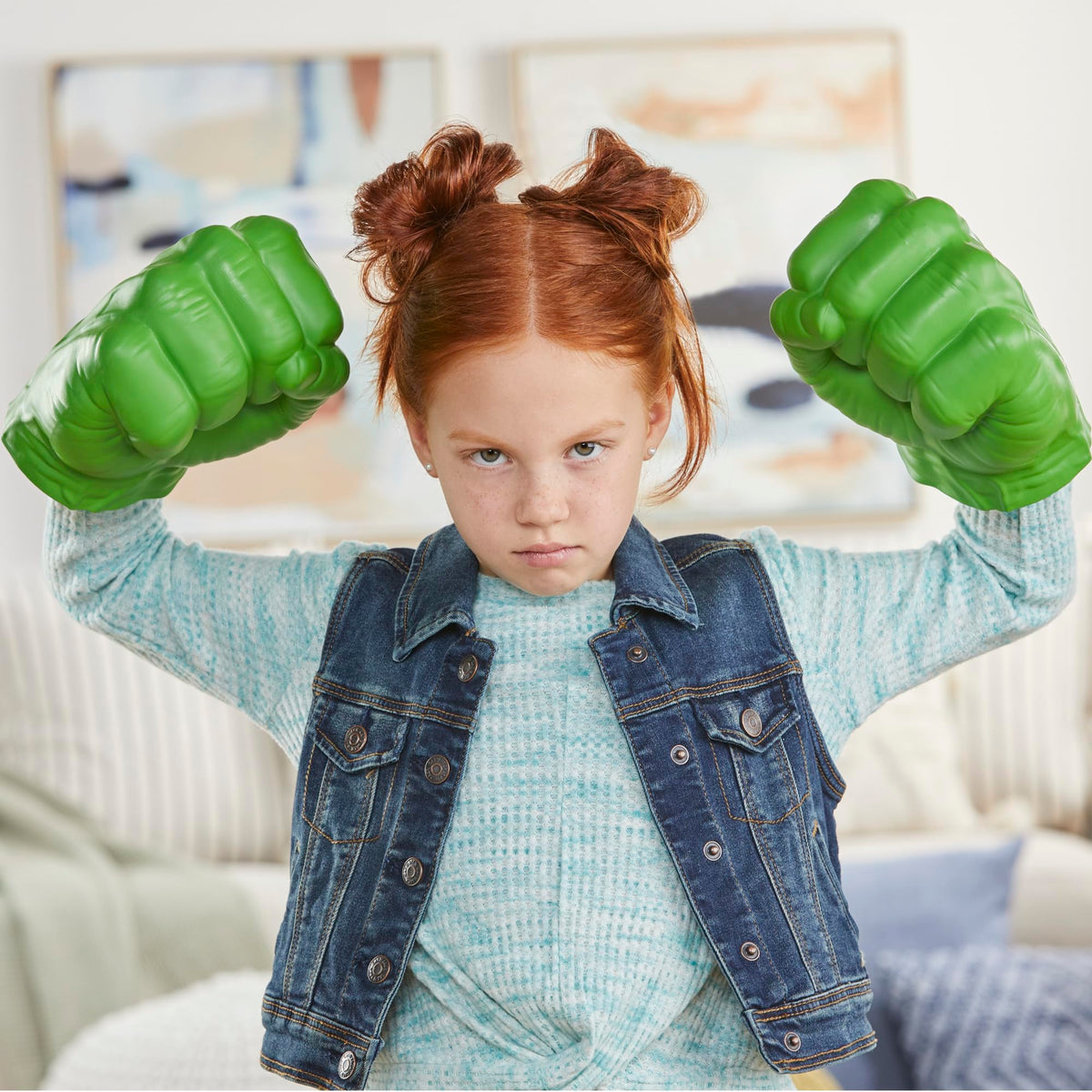 Soft foam Marvel Hulk Gamma Smash Fists ideal for gentle adventures
