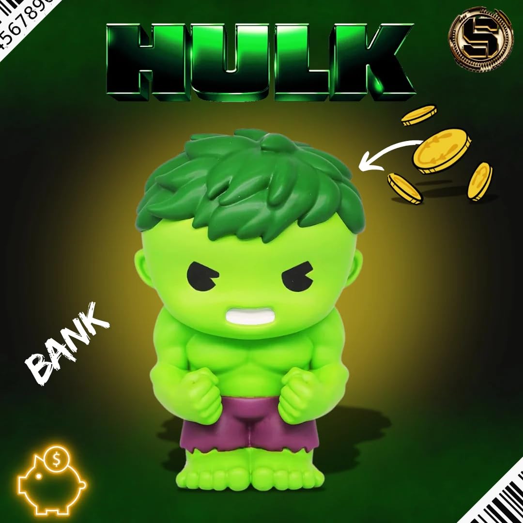 Marvel Hulk PVC Bank desk setup guides conversation and serves as a practical keepsake.